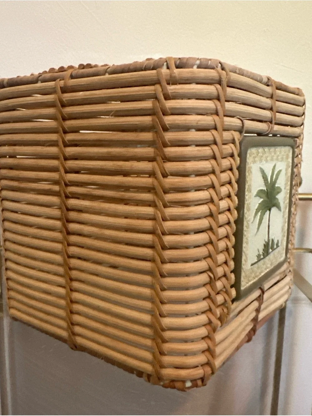 Beth Yarbrough West Palm Tissue Box Cover Wicker Rattan Palm Tree Coastal Decor